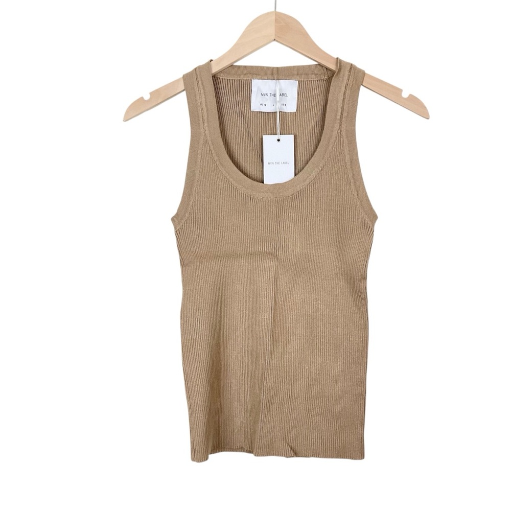 MVN The Label Tan Ribbed Tank Top Size AU 12 US 8